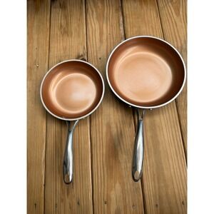 Gotham Steel Frying Pan Skillets Set Of 2 Copper Nonstick 8" and 10"